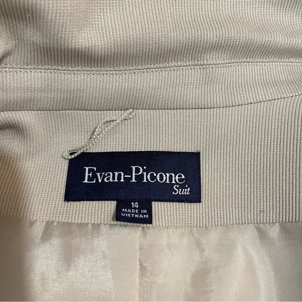 Vintage Evan Picone Blazer Sz 14 One Button Front Beige color - Picture 8 of 16